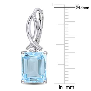 8.25ctw Sky Blue Topaz and White Topaz Earrings in Sterling Silver