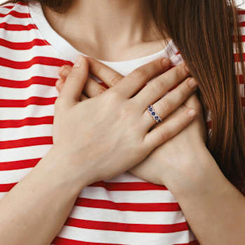 Blue Sapphire and Diamond 14K White Gold Ring 1.95ctw