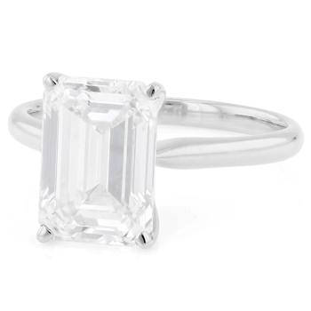 Lab-Grown Diamond Emerald-Cut Solitaire Ring In 14K White Gold 5.00ct