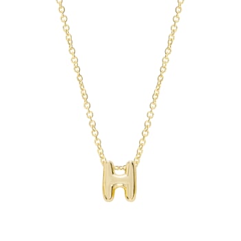 CZ Initial H Tennis Necklace And Pendant Set In 14K Gold Over Brass 4.05ctw