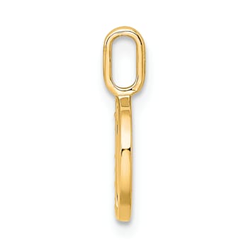 14K Yellow Gold Diamond Letter D Initial Pendant