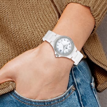 Ladies Charles Hubert White Ceramic 38mm Watch