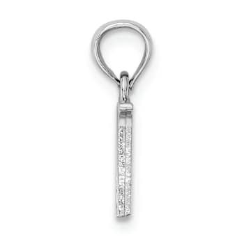 Rhodium Over 14k White Gold Polished Block Letter N Initial Pendant