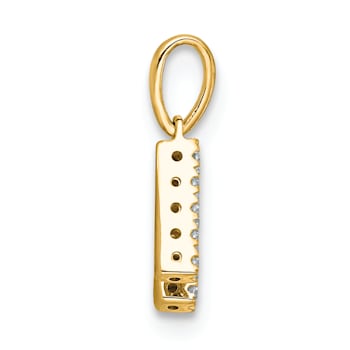 14K Yellow Gold Diamond Letter H Initial with Bail Pendant
