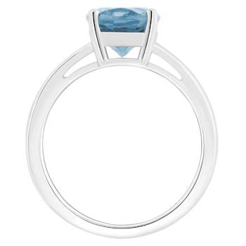 10x8mm Oval Sky Blue Topaz Rhodium Over Sterling Silver Ring