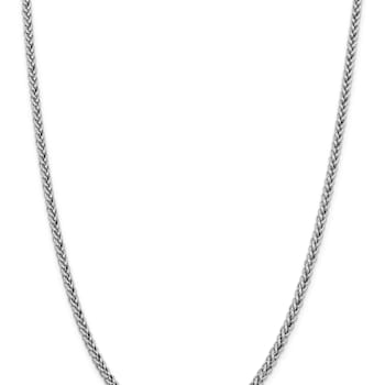 Rhodium Over 14k White Gold 4.3mm 3-Wire Wheat Link 20 Inch Chain