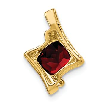 10k Yellow Gold 1.25 cttw Garnet and Accent Diamond Pendant