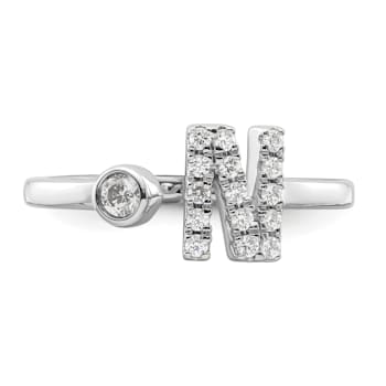 Rhodium Over 14K White Gold Lab Grown Diamond VS/SI GH, Initial N
Adjustable Ring
