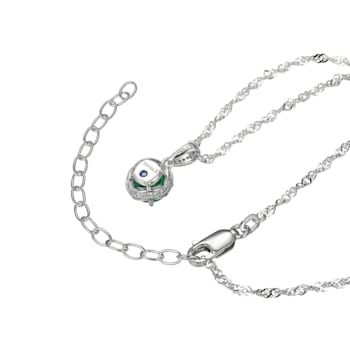 Green Lab Created Garnet and White Cubic Zirconia Platineve® Pendant
With Chain 1.57ctw