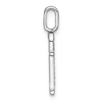 14K White Gold Diamond Lower Case Letter F Initial Pendant