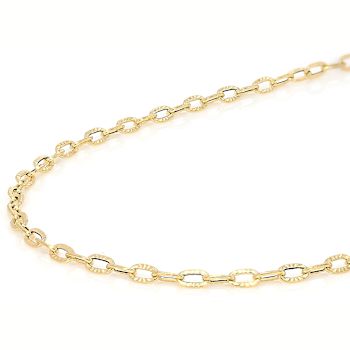 18 Inch Sun Link Chain Necklace in Solid 14K Yellow Gold