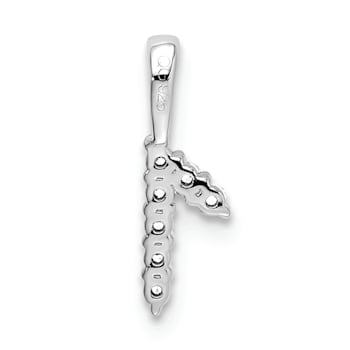 Rhodium Over 14k White Gold Diamond Number 1 Pendant