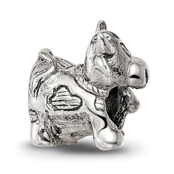 Sterling Silver Cow with Bell Bead