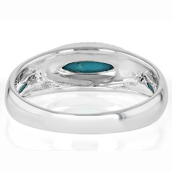 Turquoise East-West Ring In Sterling Silver