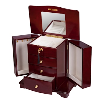 Mele and Co Waverly Locking Wooden Jewelry Box