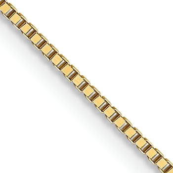 18K Yellow Gold 0.7mm Solid Box 20 Inch Chain