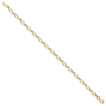 14K Yellow Gold Polished Fancy Link Bracelet
