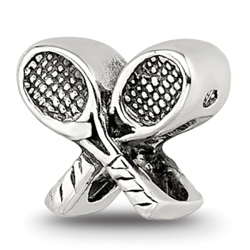 Sterling Silver Kids Tennis Racquets Bead