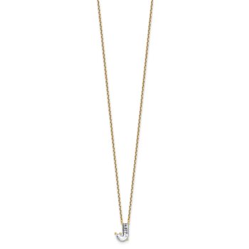 White Lab-Grown Diamond F VS 14K Yellow Gold "J" Initial
Necklace 1.25ct
