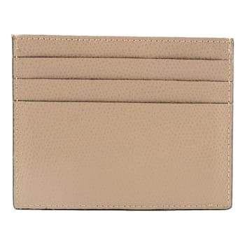 Fendi F Logo Beige Leather Card Case Wallet