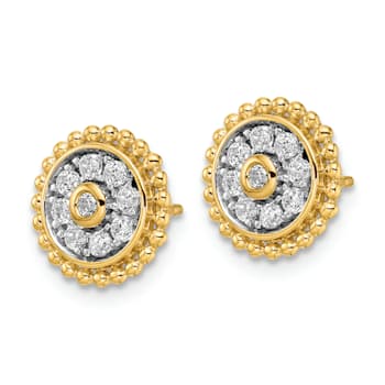 14K Yellow Gold Lab Grown Diamond SI1/SI2, G H I, Circle Post Earrings