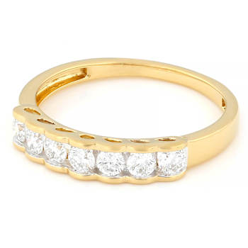 Lab-Grown Diamond Band Ring In 14K Yellow Gold Over Sterling Silver
