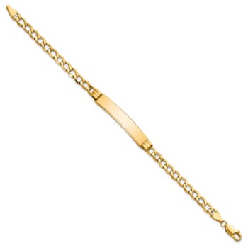 14k Yellow Gold Polished Cuban ID Bracelet