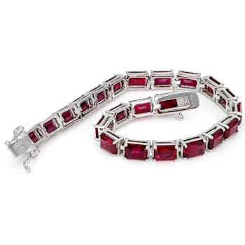 Lab-Created Ruby Tennis Bracelet In Sterling Silver 25.91ctw
