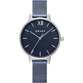 Obaku Women's Liv Arctic Blue Dial Blue Stainless Steel Mesh Band Watch
