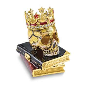 SHAKESPEARE Crowned Skull on Books Trinket Box