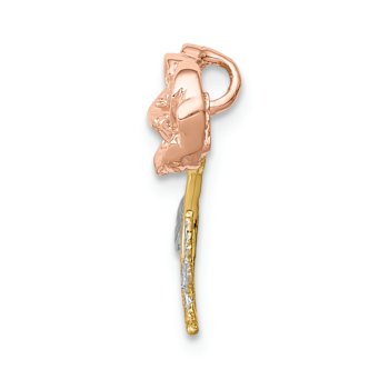 14k Yellow Gold and 14k Rose Gold with Rhodium Over 14k Yellow Gold Rose
Chain Slide Pendant