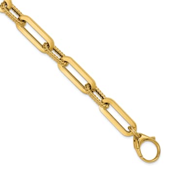 14K Yellow Gold Oval Link 8 Inch Bracelet