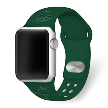 Gametime NHL Minnesota Wild Debossed Silicone Apple Watch Band (42/44mm
M/L). Watch not included.