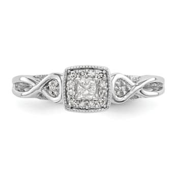 Rhodium Over 14K White Gold First Promise Diamond Promise/Engagement
Ring 0.20ctw