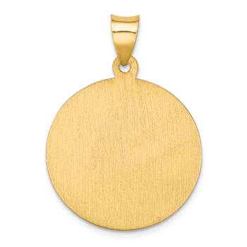 14k Yellow Gold Polished and Satin Saint Florian Medal Pendant