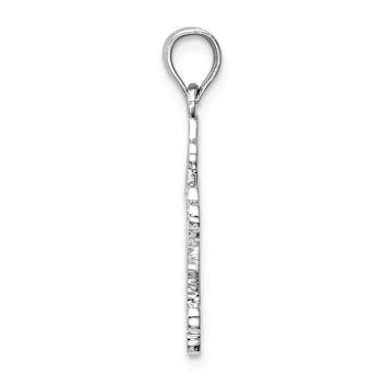 Rhodium Over 14k White Gold Polished Reversible Cross Pendant