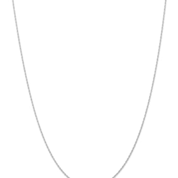 Rhodium Over 14k White Gold 0.95mm Solid Cable 22 Inch Chain