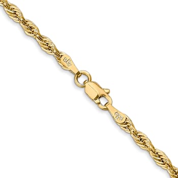 14k Yellow Gold 2.8mm Rope Link 28 Inch Chain