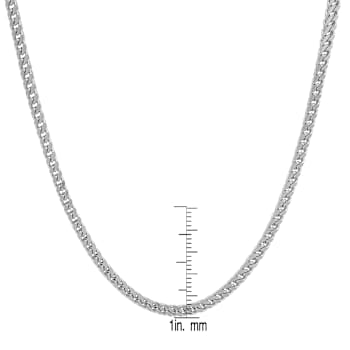 Men's 3.5mm Franco Box Chain Necklace In Stainless Steel 24 Inch