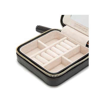 Caroline Zip Jewelry Case Black By Wolf