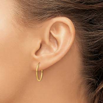 14k Yellow Gold 13/16" Endless Hoop Earrings