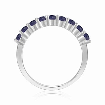 Blue Real Sapphire Ring Sapphire Sterling Silver Anniversary Style
Stackable Band Ring