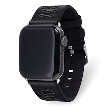 Gametime Green Bay Packers Leather Band fits Apple Watch (42/44mm S/M
Black). Watch not included.