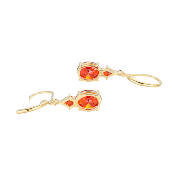 Red Cubic Zirconia 18k Yellow Gold Over Sterling Silver January
Birthstone Earrings 6.51ctw