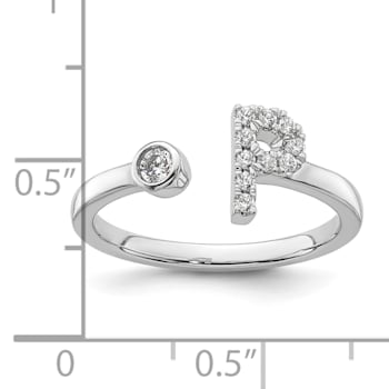 Rhodium Over 14K White Gold Lab Grown Diamond VS/SI GH, Initial P
Adjustable Ring