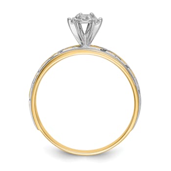 14K Yellow Gold AA Quality Engagement Ring 0.05ctw