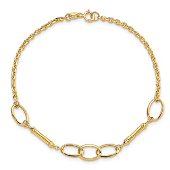 14k Yellow Gold Polished Bars and Links Bracelet