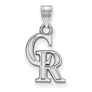 Rhodium Over Sterling Silver MLB Colorado Rockies LogoArt Pendant