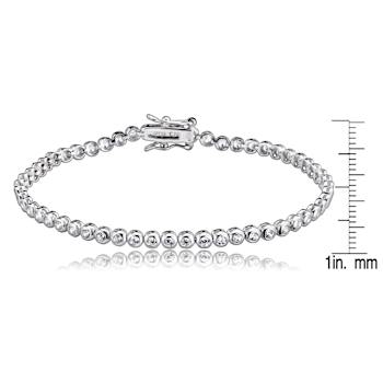 CZ Bezel-Set Tennis Bracelet In Sterling Silver