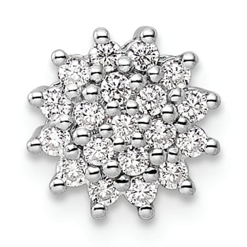 Rhodium Over 14K Gold Lab Grown Diamond SI1/SI2, G H I, Cluster Chain
Slide Pendant 0.28ctw